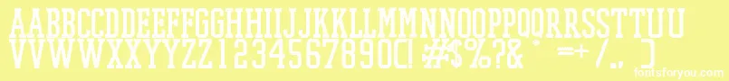 Czcionka PromeshMeshRegular – białe czcionki na żółtym tle