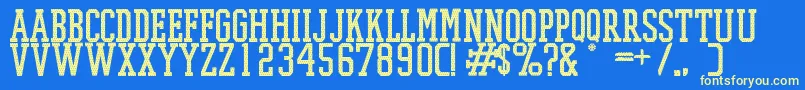 PromeshMeshRegular Font – Yellow Fonts on Blue Background