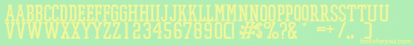 PromeshMeshRegular Font – Yellow Fonts on Green Background