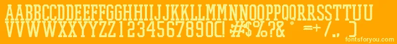 PromeshMeshRegular-fontti – keltaiset fontit oranssilla taustalla