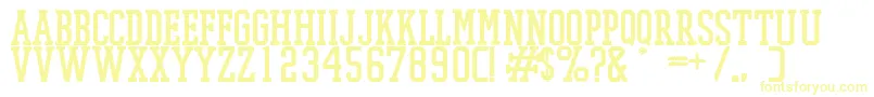Czcionka PromeshMeshRegular – żółte czcionki na białym tle