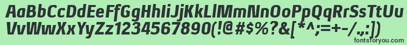 フォントXenublItalic – 緑の背景に黒い文字