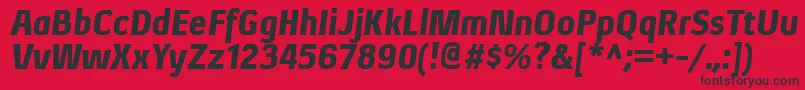Fonte XenublItalic – fontes pretas em um fundo vermelho