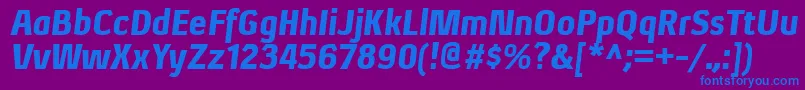 XenublItalic Font – Blue Fonts on Purple Background