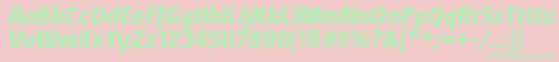 フォントXenublItalic – ピンクの背景に緑の文字