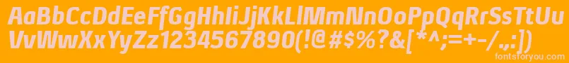 フォントXenublItalic – オレンジの背景にピンクのフォント