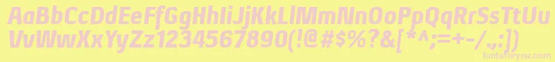 Czcionka XenublItalic – różowe czcionki na żółtym tle