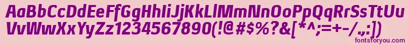 フォントXenublItalic – ピンクの背景に紫のフォント