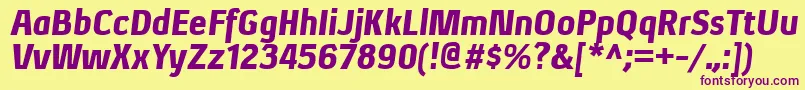 フォントXenublItalic – 紫色のフォント、黄色の背景