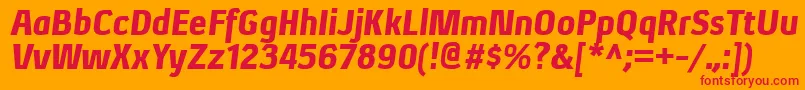 Шрифт XenublItalic – красные шрифты на оранжевом фоне
