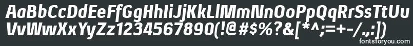 フォントXenublItalic – 黒い背景に白い文字
