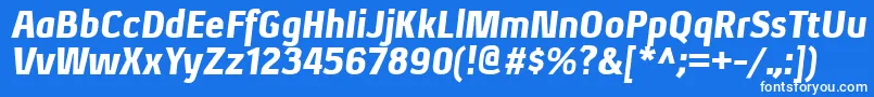 Czcionka XenublItalic – białe czcionki na niebieskim tle