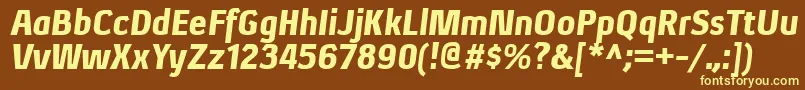 XenublItalic Font – Yellow Fonts on Brown Background