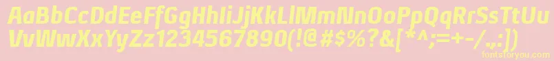 Шрифт XenublItalic – жёлтые шрифты на розовом фоне