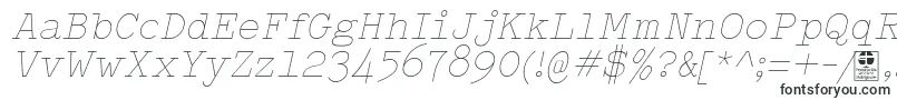 TypowriterThinItalicDemo-fontti – Arkkitehtuuriset fontit