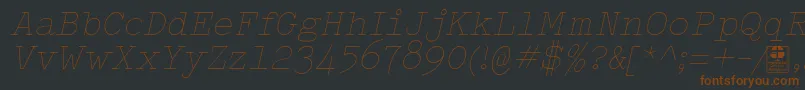 Шрифт TypowriterThinItalicDemo – коричневые шрифты на чёрном фоне