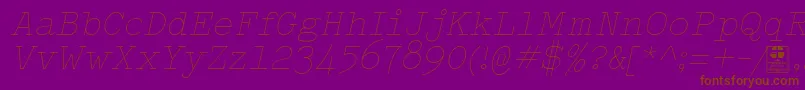 TypowriterThinItalicDemo Font – Brown Fonts on Purple Background