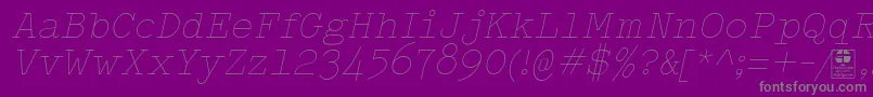 TypowriterThinItalicDemo Font – Gray Fonts on Purple Background