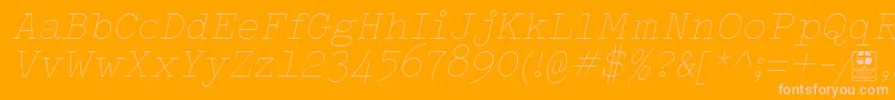 TypowriterThinItalicDemo Font – Pink Fonts on Orange Background