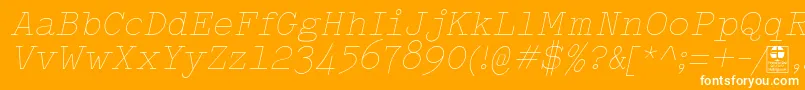 TypowriterThinItalicDemo Font – White Fonts on Orange Background