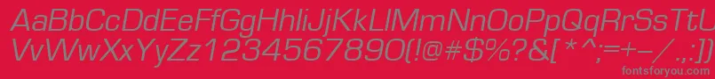 EuropeItalic Font – Gray Fonts on Red Background