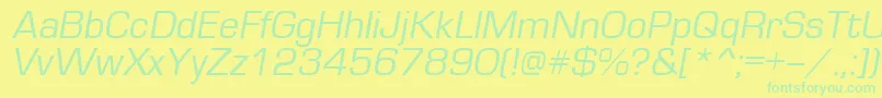 EuropeItalic Font – Green Fonts on Yellow Background