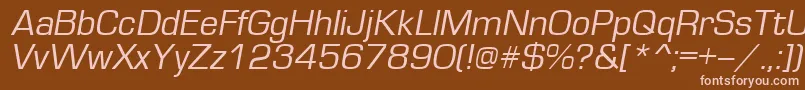 フォントEuropeItalic – 茶色の背景にピンクのフォント