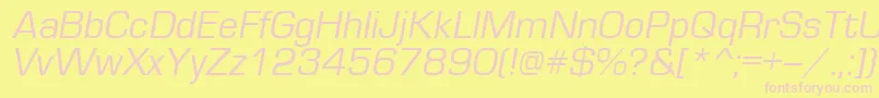 EuropeItalic Font – Pink Fonts on Yellow Background