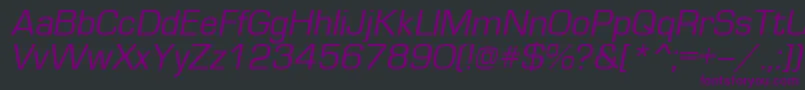 EuropeItalic-Schriftart – Violette Schriften auf schwarzem Hintergrund