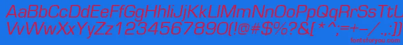Шрифт EuropeItalic – красные шрифты на синем фоне