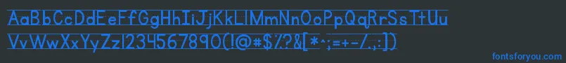 フォントKgprimarylinednospace – 黒い背景に青い文字