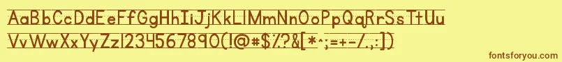 Kgprimarylinednospace Font – Brown Fonts on Yellow Background