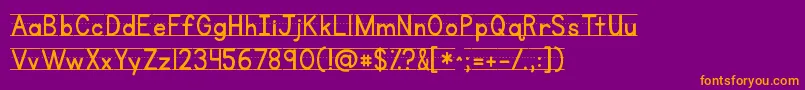 Kgprimarylinednospace Font – Orange Fonts on Purple Background