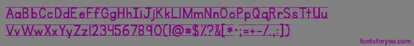 Шрифт Kgprimarylinednospace – фиолетовые шрифты на сером фоне
