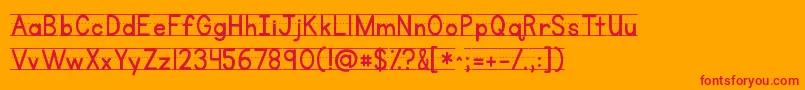 Kgprimarylinednospace Font – Red Fonts on Orange Background