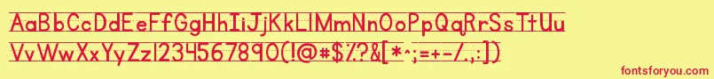 Kgprimarylinednospace Font – Red Fonts on Yellow Background