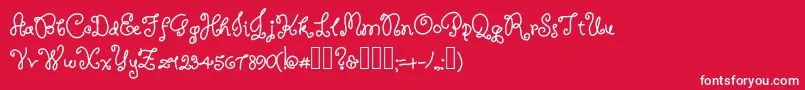 LemonRose-Schriftart – Weiße Schriften auf rotem Hintergrund