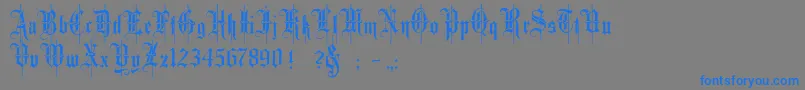 Minster4 Font – Blue Fonts on Gray Background