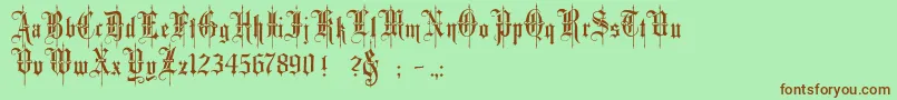 Minster4 Font – Brown Fonts on Green Background