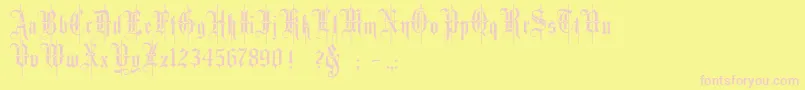 Шрифт Minster4 – розовые шрифты на жёлтом фоне
