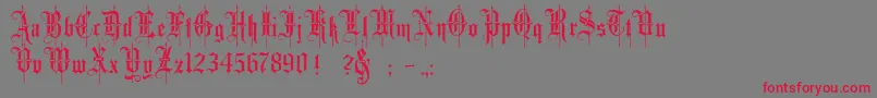 Minster4 Font – Red Fonts on Gray Background
