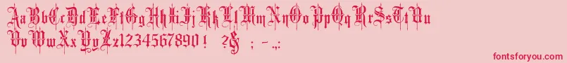 Minster4 Font – Red Fonts on Pink Background