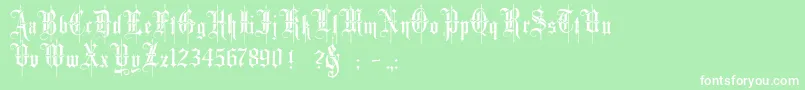 Minster4-Schriftart – Weiße Schriften auf grünem Hintergrund