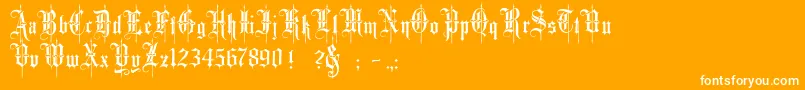 Minster4 Font – White Fonts on Orange Background