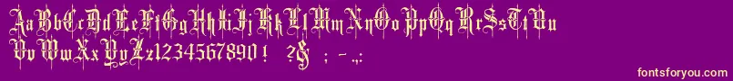 Minster4 Font – Yellow Fonts on Purple Background