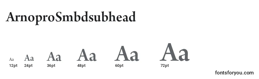 Размеры шрифта ArnoproSmbdsubhead