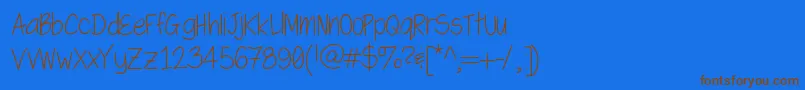 Swaggerlight-Schriftart – Braune Schriften auf blauem Hintergrund