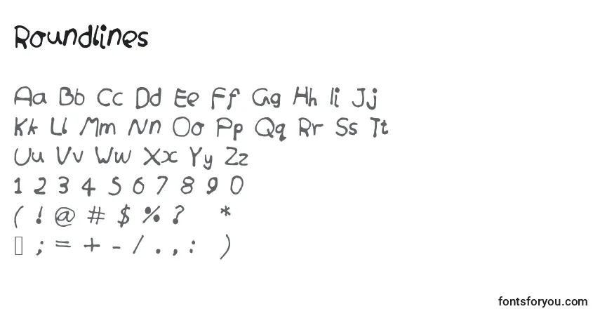 Fuente Roundlines - alfabeto, números, caracteres especiales