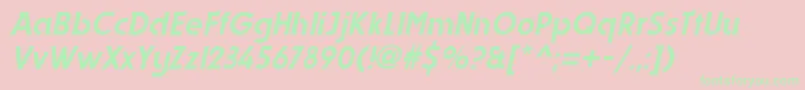 DynastyItalic Font – Green Fonts on Pink Background