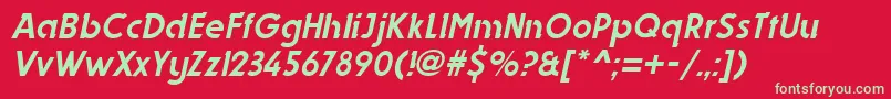 フォントDynastyItalic – 赤い背景に緑の文字